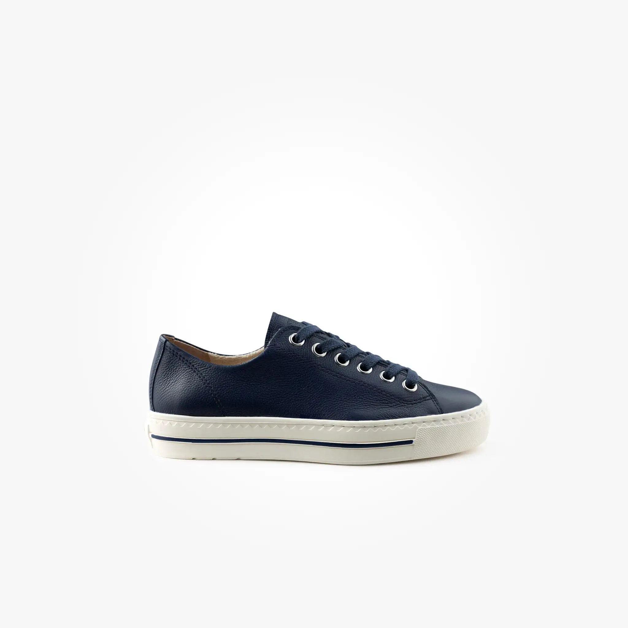 PAUL GREEN Navy Leather Trainer 4704