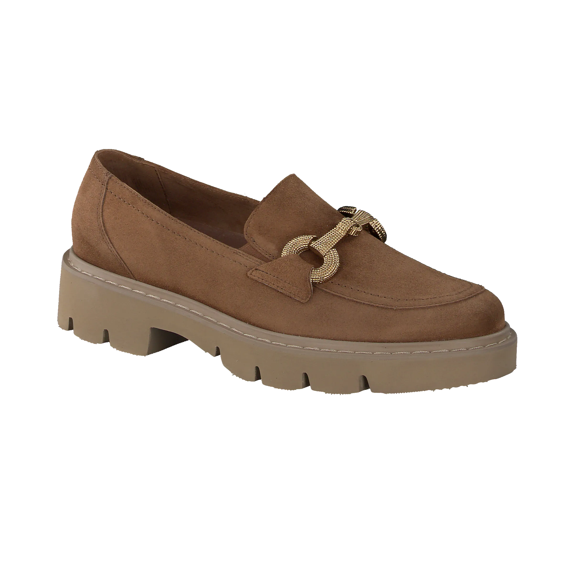 Paul Green Tan  Suede Chunky Loafer 1043