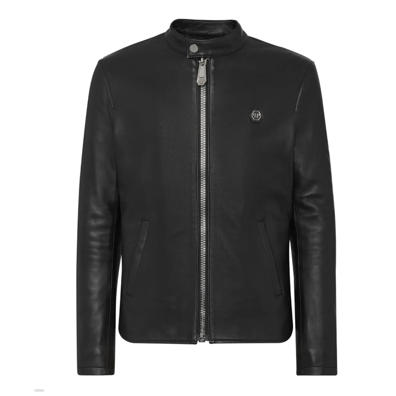 Philipp Plein Logo Detailed Biker Jacket