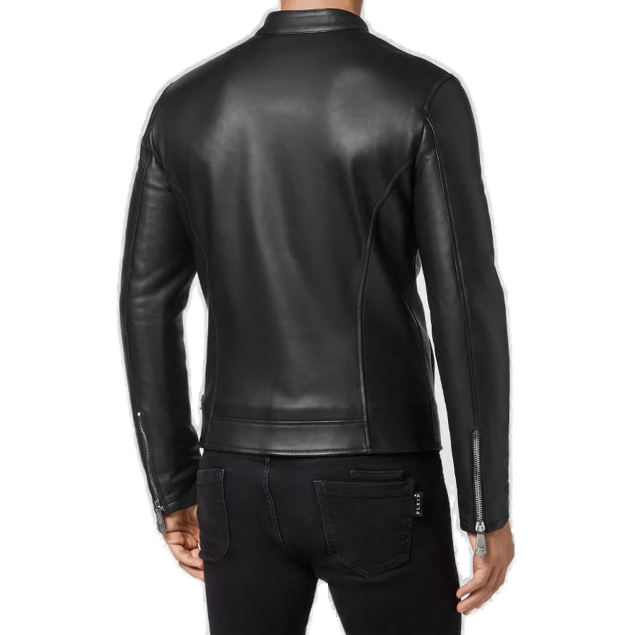 Philipp Plein Logo Detailed Biker Jacket