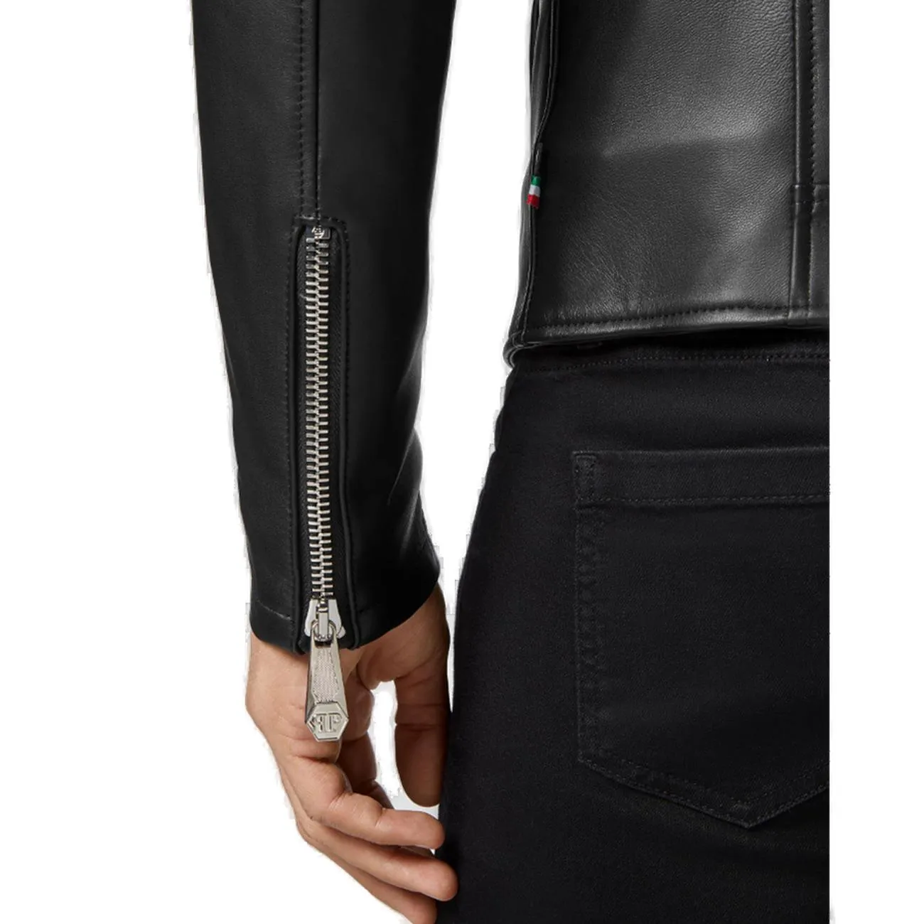 Philipp Plein Logo Detailed Biker Jacket