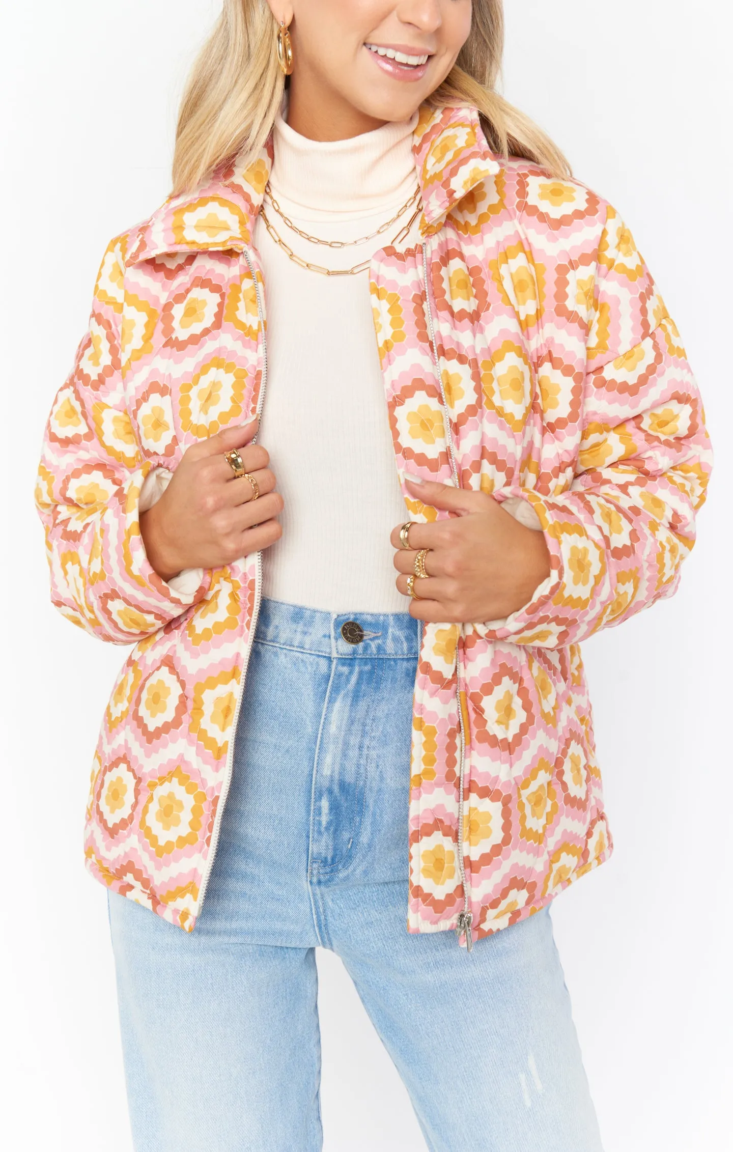 Powder Puffed Jacket ~ Honeycomb Daisy