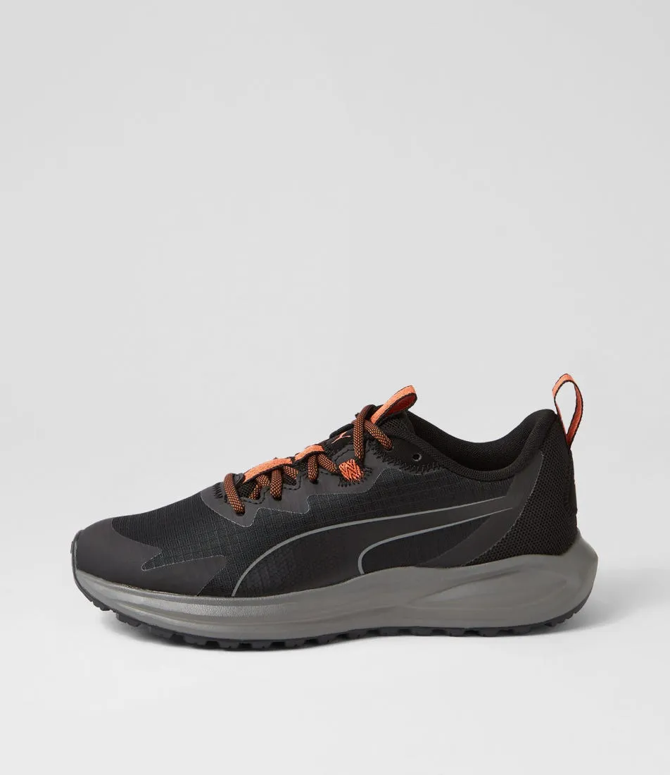 PUMA Twitch Runner Trail Black Chili Mesh Sneakers