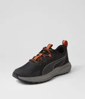 PUMA Twitch Runner Trail Black Chili Mesh Sneakers