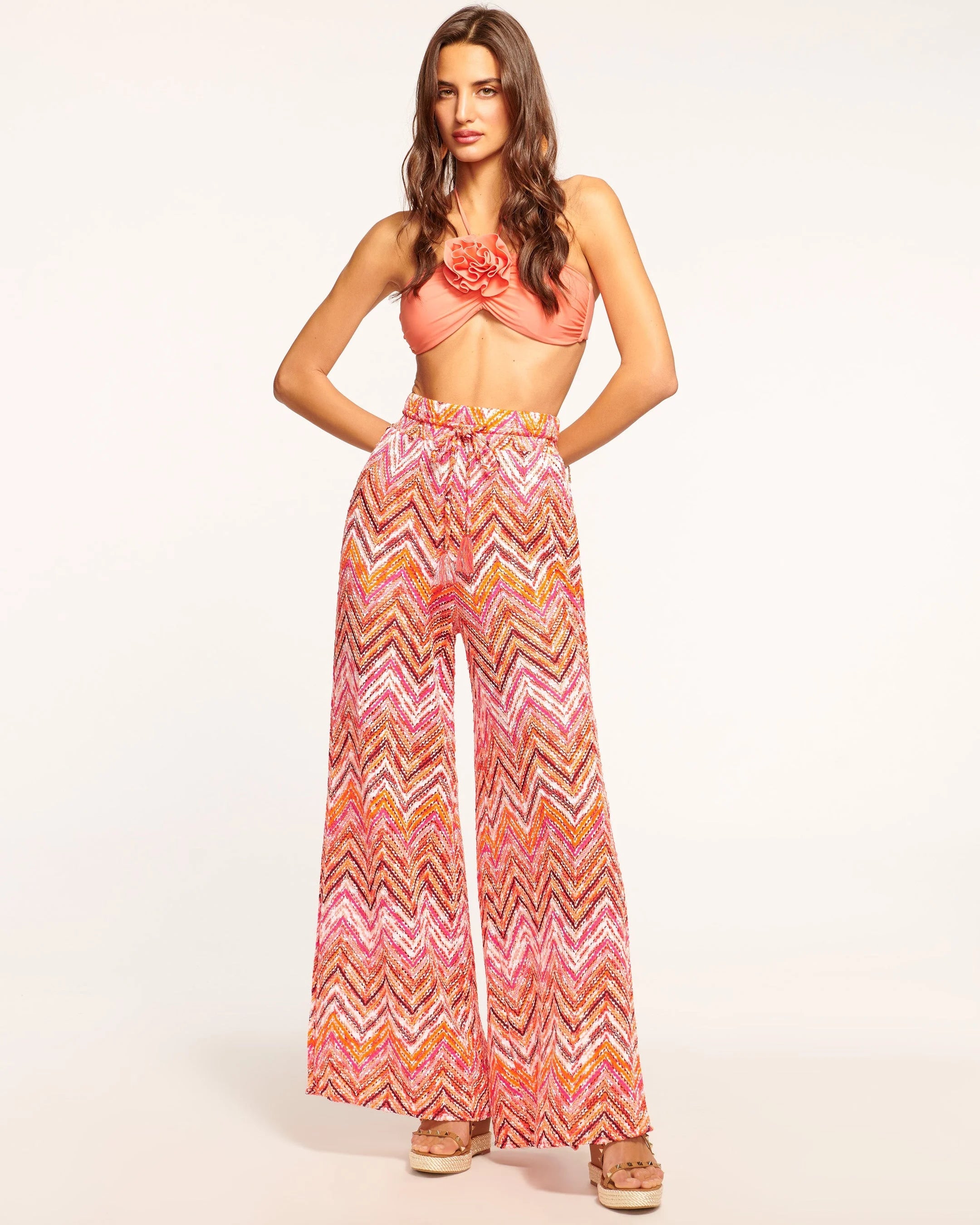 Ramy Brook - Taytum Coverup Pant - Orangeade Chevron