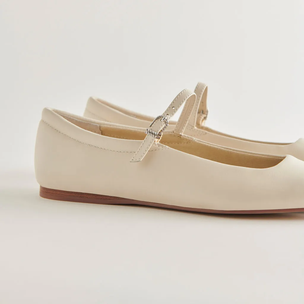 REYES Ballet Flats Ivory Leather | Ivory Leather Flats– Dolce Vita 6895078473794