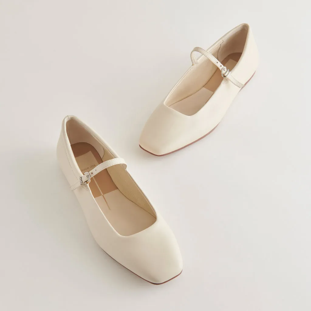 REYES Ballet Flats Ivory Leather | Ivory Leather Flats– Dolce Vita 6895078473794