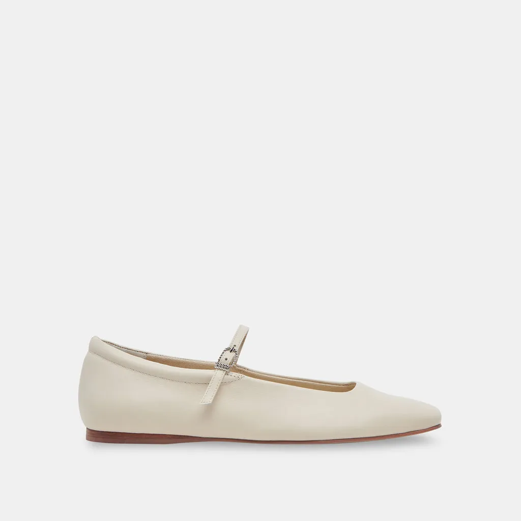 REYES Ballet Flats Ivory Leather | Ivory Leather Flats– Dolce Vita 6895078473794