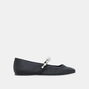 ROXANA PEARL BALLET FLATS ONYX SATIN– Dolce Vita 6895078768706