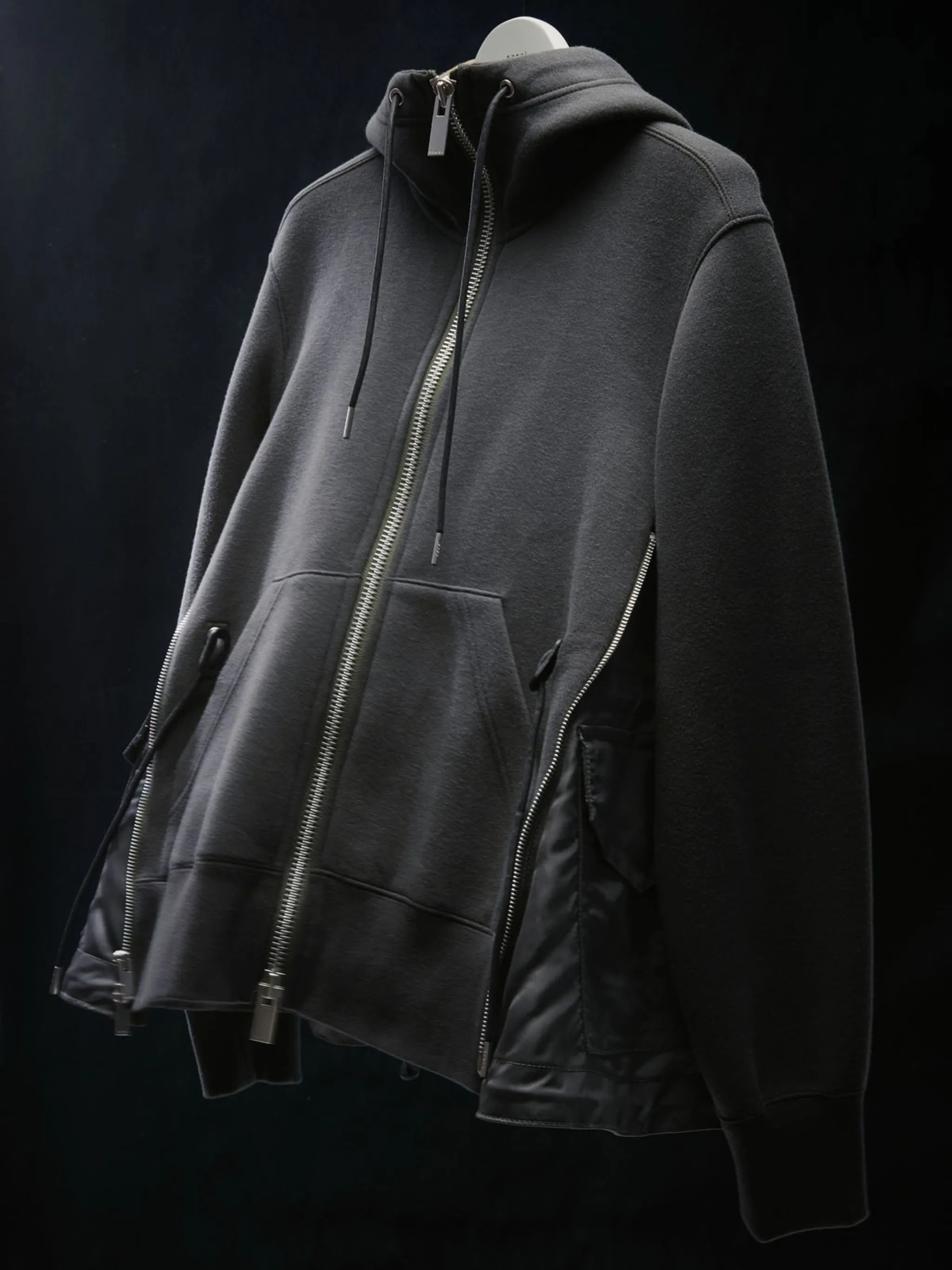 sacai  |Nylon Long Sleeves Leather Cotton Hoodies & Sweatshirts