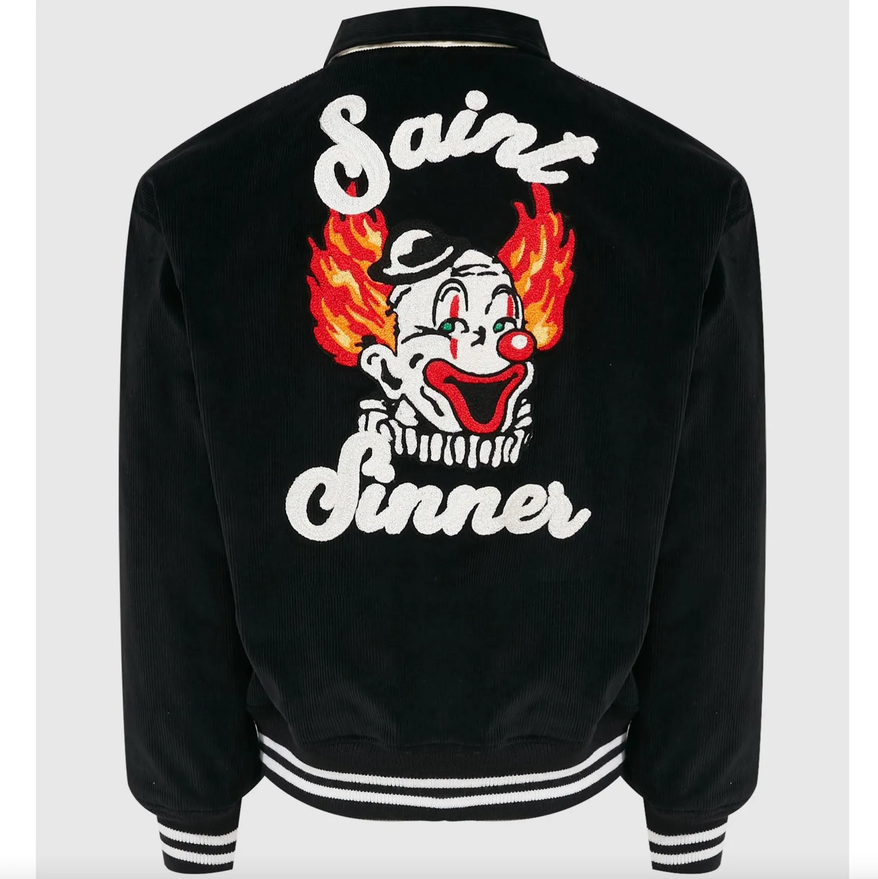 SINNER'S CIRCUS CORDUROY EMBROIDERY JACKET - BLACK