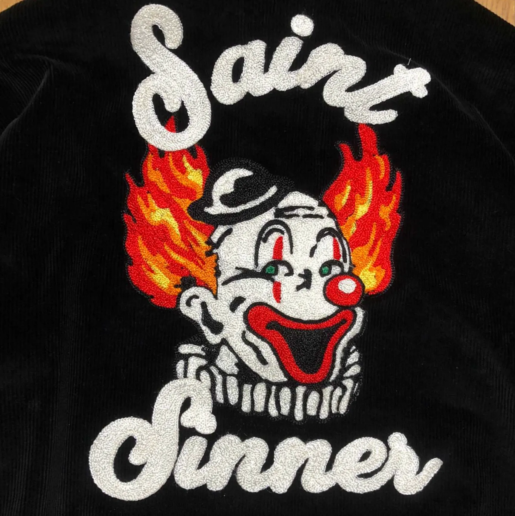 SINNER'S CIRCUS CORDUROY EMBROIDERY JACKET - BLACK