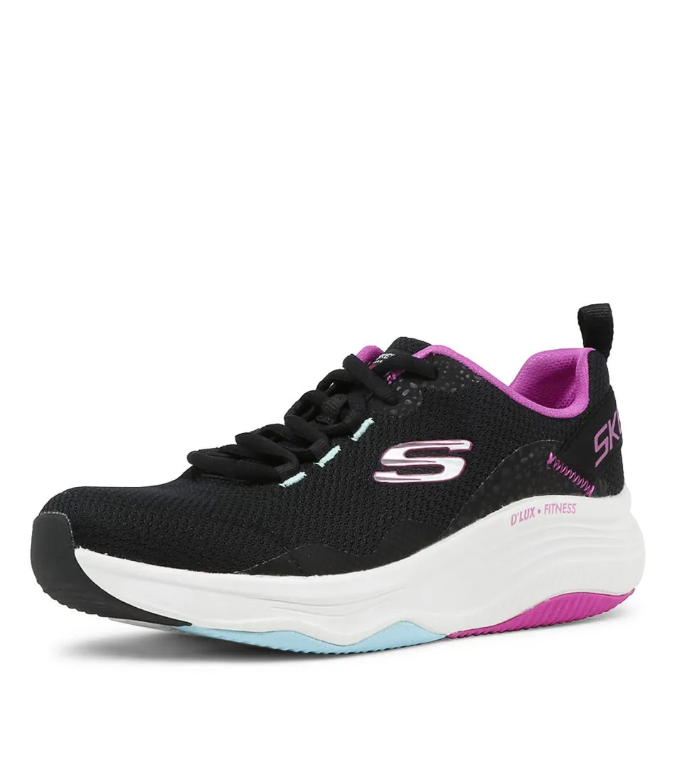 SKECHERS D'lux Fitness Black Multi Mesh Sneakers