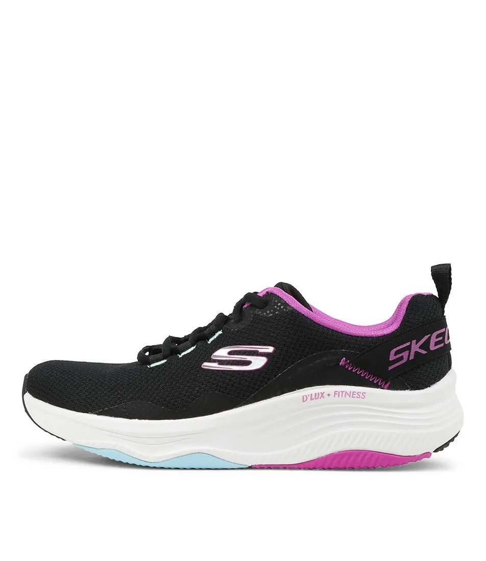 SKECHERS D'lux Fitness Black Multi Mesh Sneakers