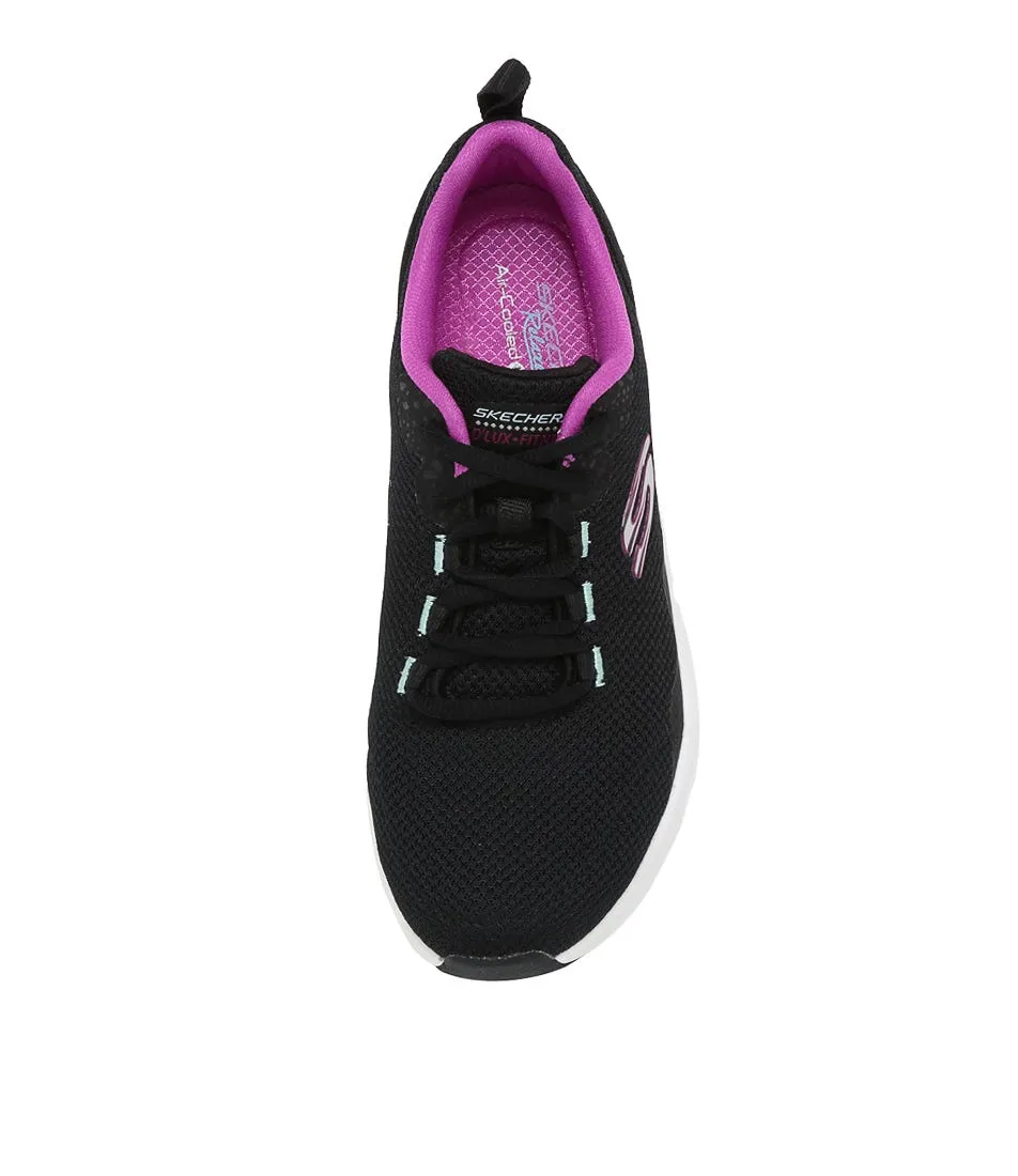 SKECHERS D'lux Fitness Black Multi Mesh Sneakers