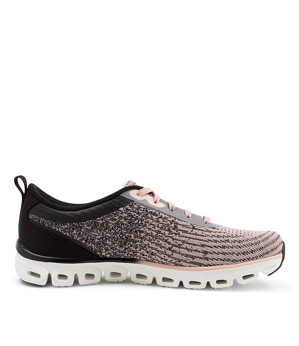 SKECHERS Glide Black Light Pink Mesh Sneakers