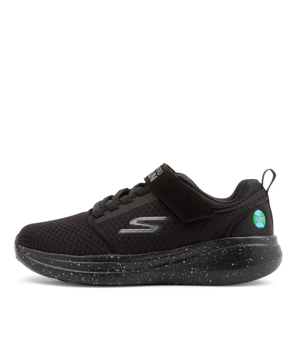 SKECHERS Go Run Fast Jnr Black Mesh Sneakers