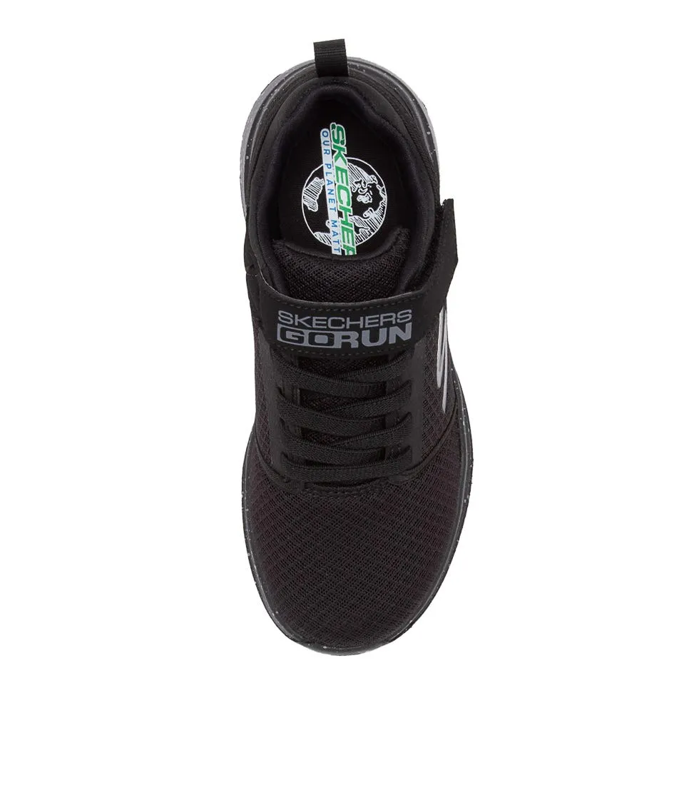 SKECHERS Go Run Fast Jnr Black Mesh Sneakers