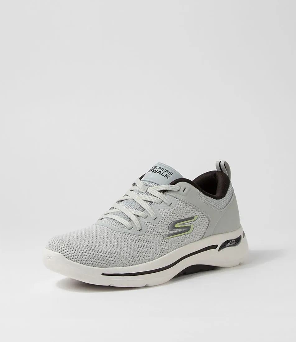 SKECHERS Go Walk Arch Fit Light Grey Mesh Sneakers