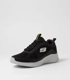 SKECHERS Ultra Flex 3.0 Black Lime Mesh Sneakers