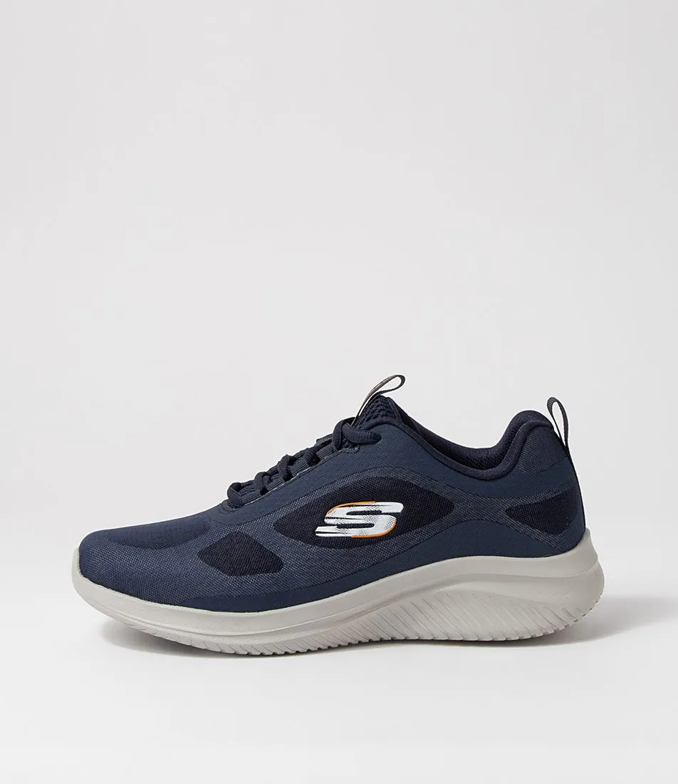 SKECHERS Ultra Flex 3.0 Navy Orange Mesh Sneakers