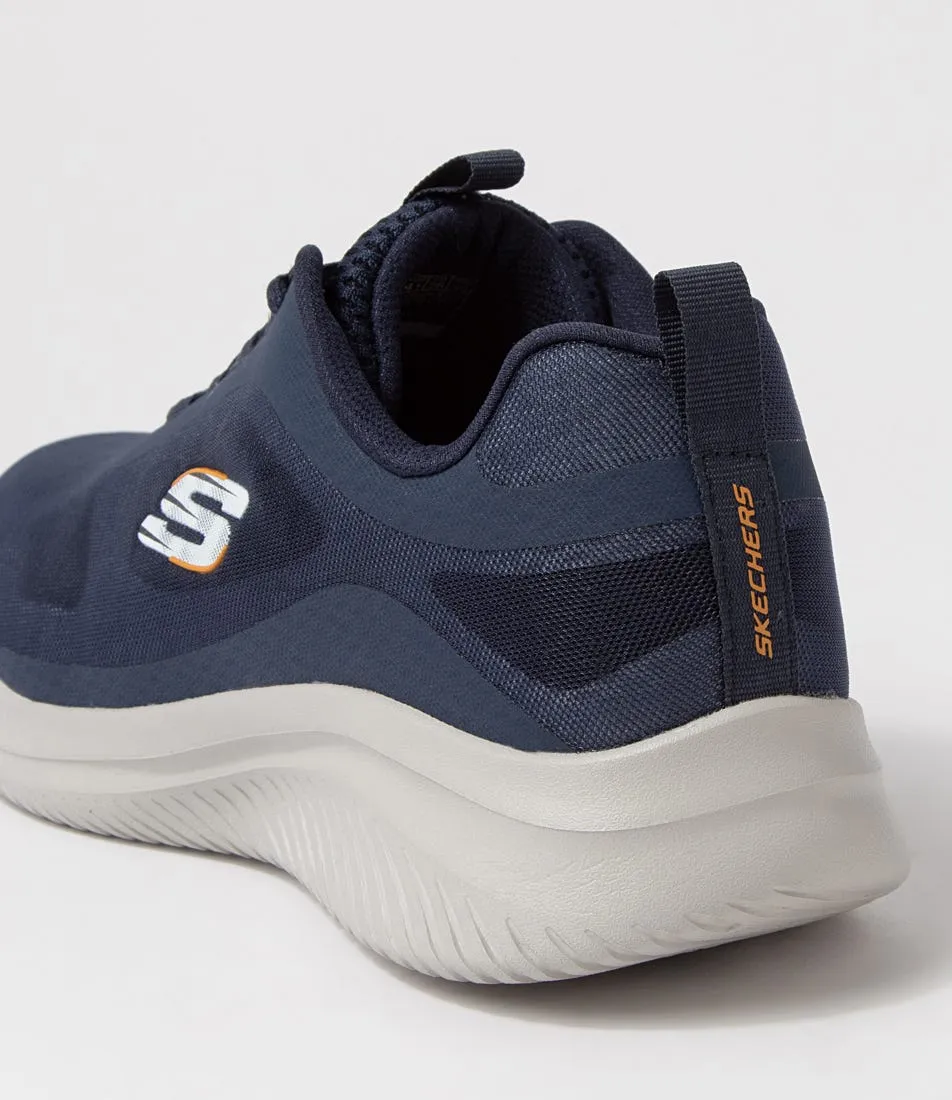 SKECHERS Ultra Flex 3.0 Navy Orange Mesh Sneakers