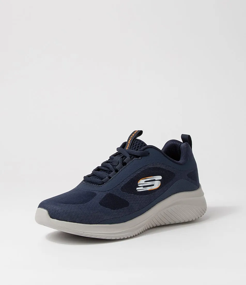 SKECHERS Ultra Flex 3.0 Navy Orange Mesh Sneakers