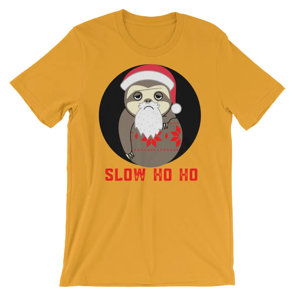 Slow Ho Ho Sloth Christmas T-Shirt