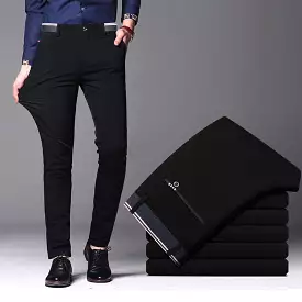 Spring Autumn Fashion Business Casual Long Pants Suit Pants Male Elastic Straight Formal