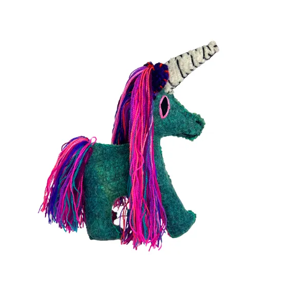 Stuffed Animal, Recycled Wool - Unicorn