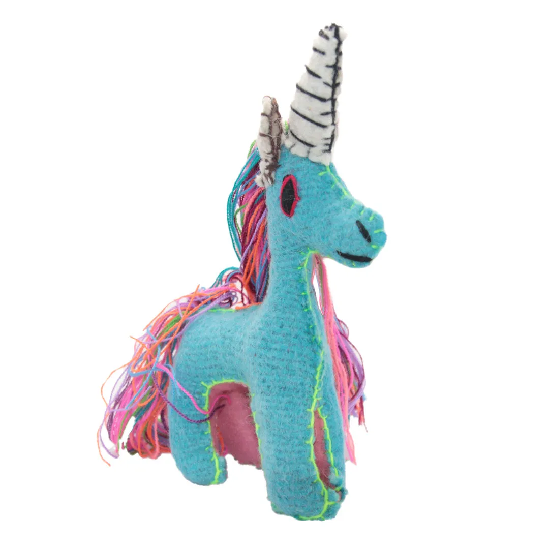 Stuffed Animal, Recycled Wool - Unicorn