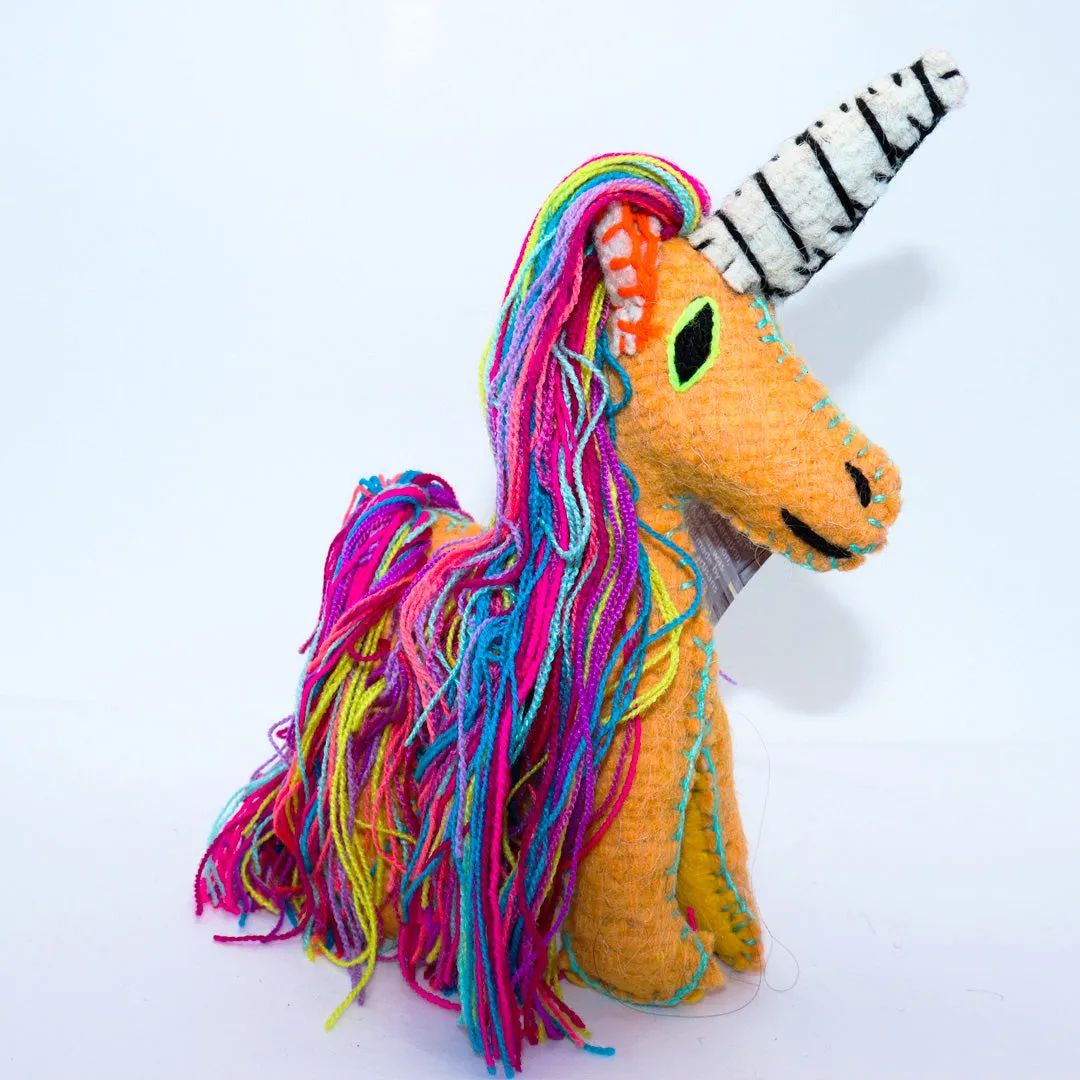 Stuffed Animal, Recycled Wool - Unicorn