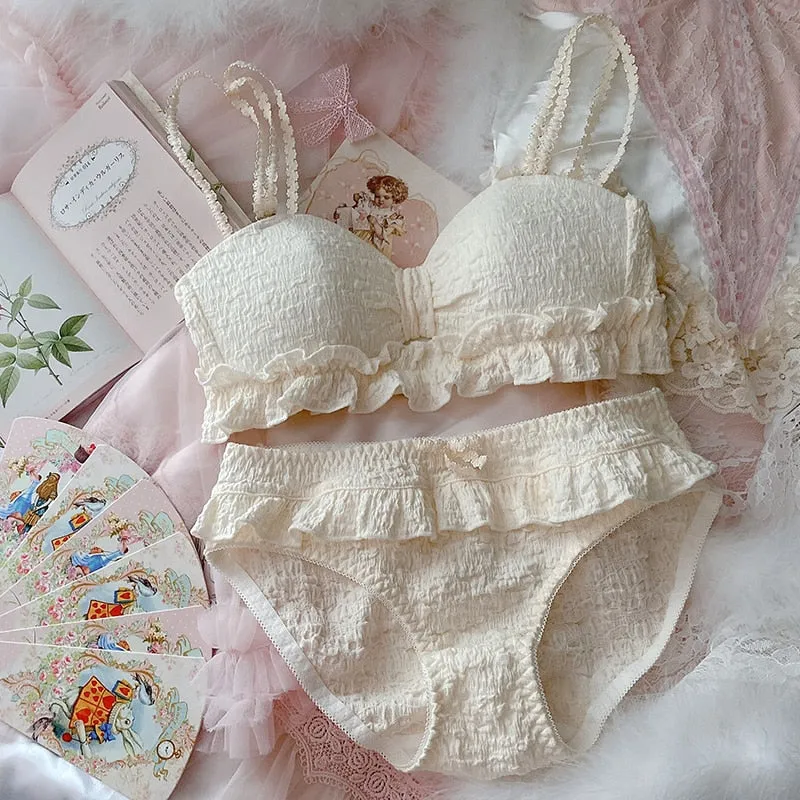 Sweet Ruffles Girly Kawaii Princess Nymphet Lolita Lingerie Set