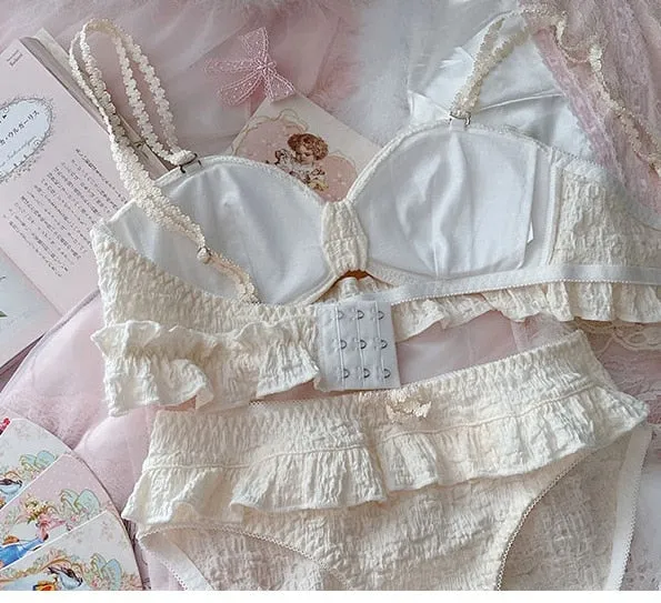 Sweet Ruffles Girly Kawaii Princess Nymphet Lolita Lingerie Set