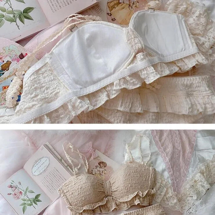 Sweet Ruffles Girly Kawaii Princess Nymphet Lolita Lingerie Set