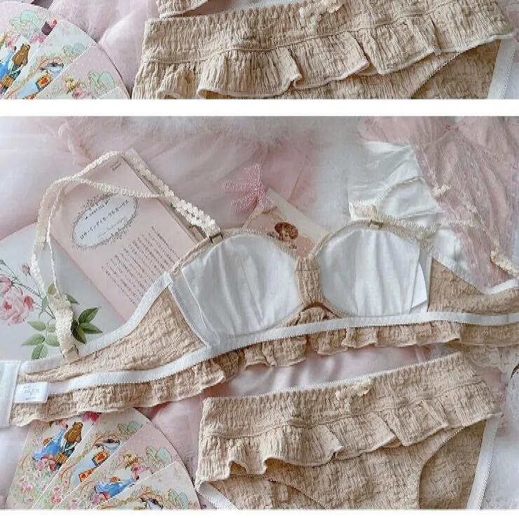 Sweet Ruffles Girly Kawaii Princess Nymphet Lolita Lingerie Set