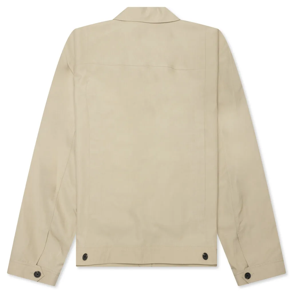 Tailored Cotton Zip-Up Jacket - Taupe