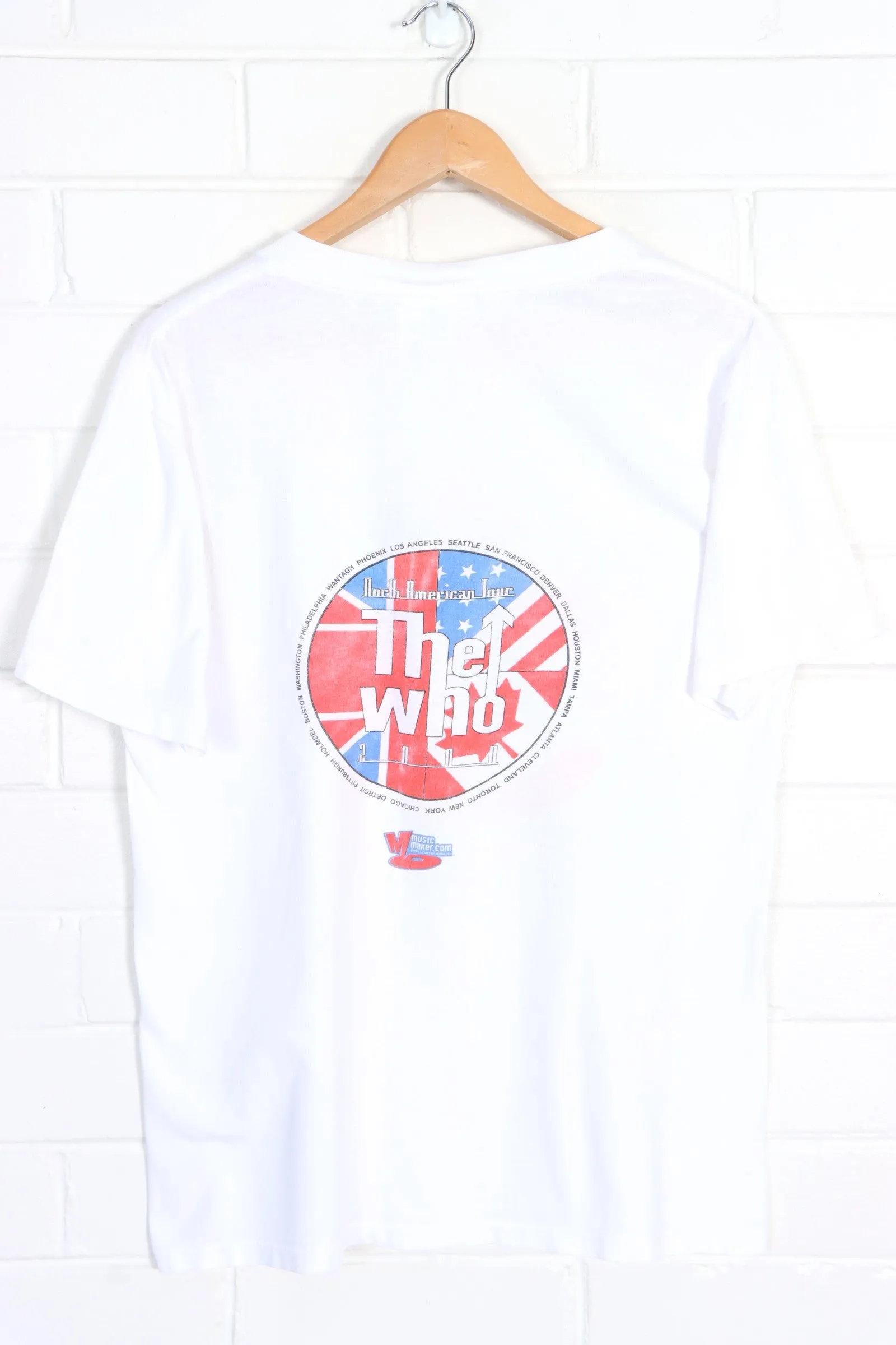 THE WHO 2000 NORTH AMERICAN TOUR FRONT BACK SINGLE STITCH T-SHIRT (S-