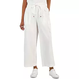 Tommy Hilfiger Womens High Rise Wide Leg Cargo Pants