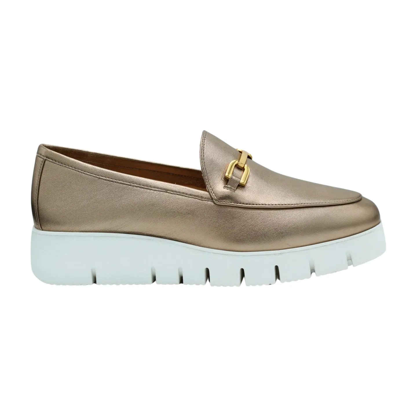 UNISA Gold Leather wedge Loafer FAMO