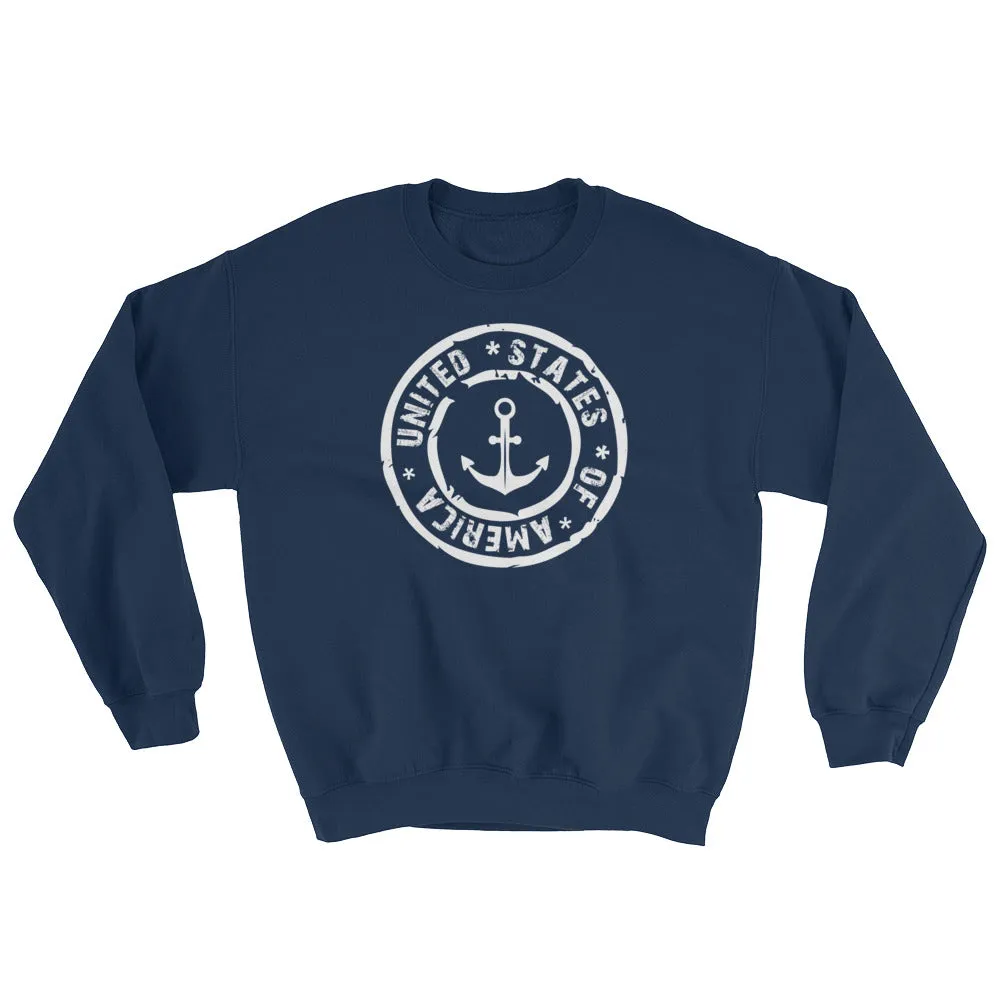 USA Designs - Crewneck Sweatshirt - Anchor