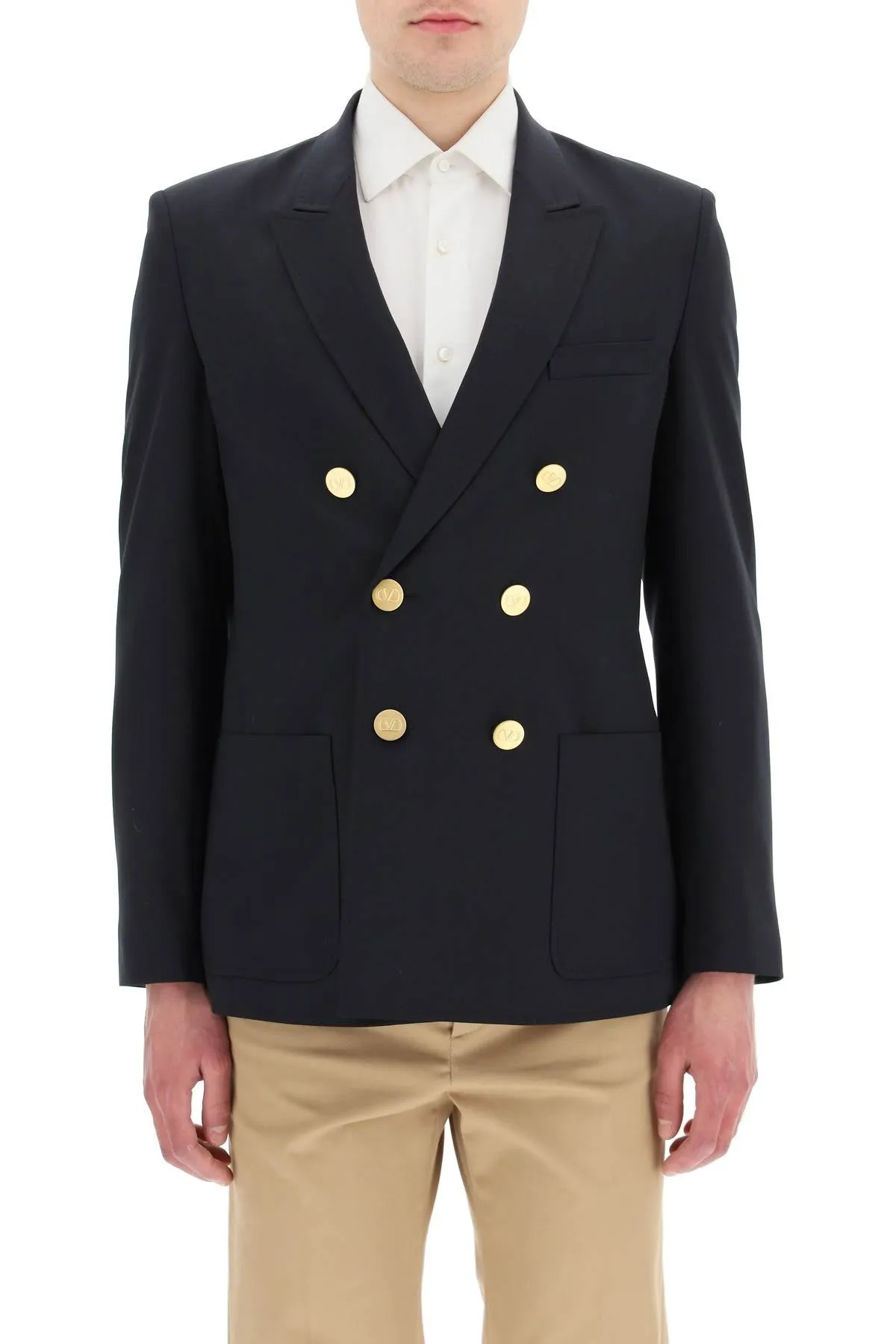 Valentino Double-Breasted Long-Sleeved Jacket