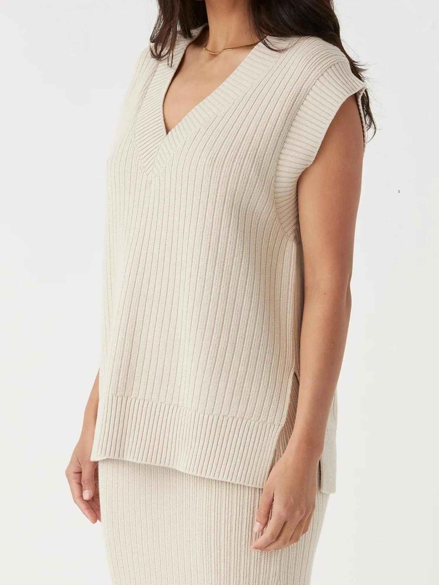 Vera Knit Vest | Sand