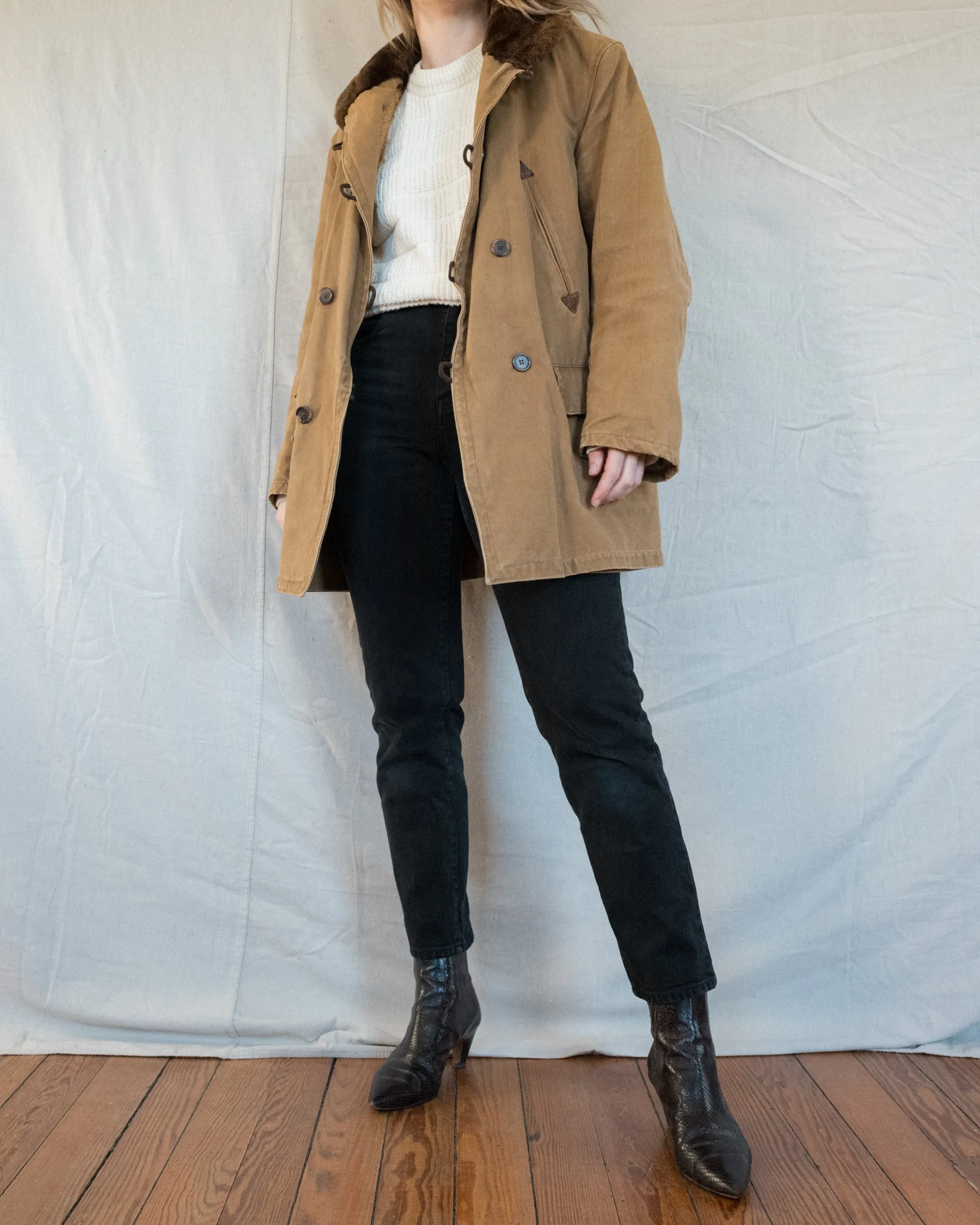 Vintage Canvas Shearling Jacket (M/L)