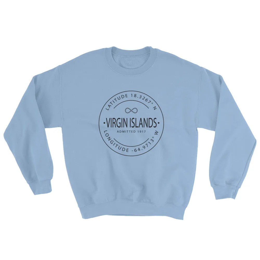 Virgin Islands - Crewneck Sweatshirt - Latitude & Longitude