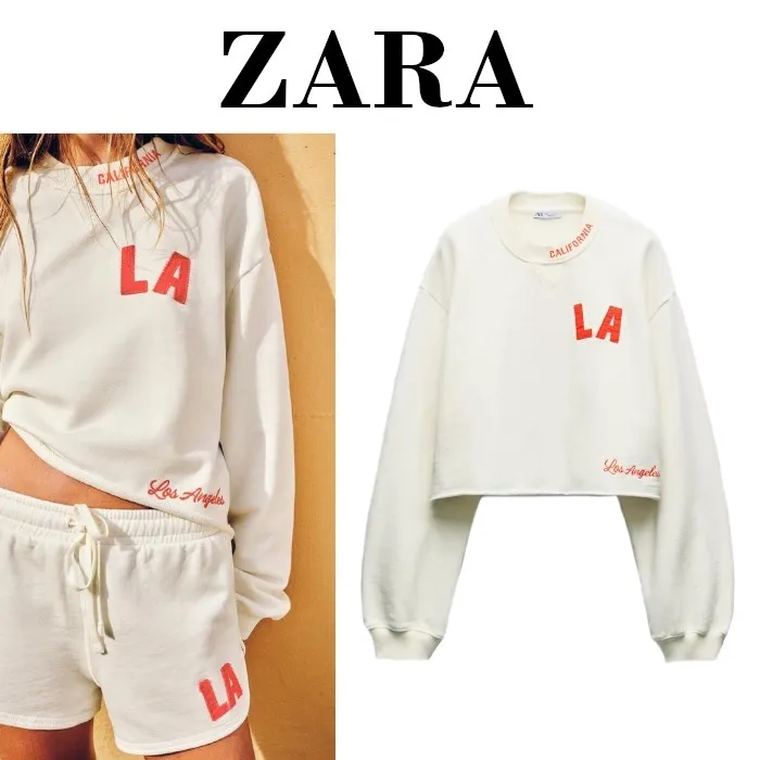 ZARA  |Long Sleeves Cotton Hoodies & Sweatshirts