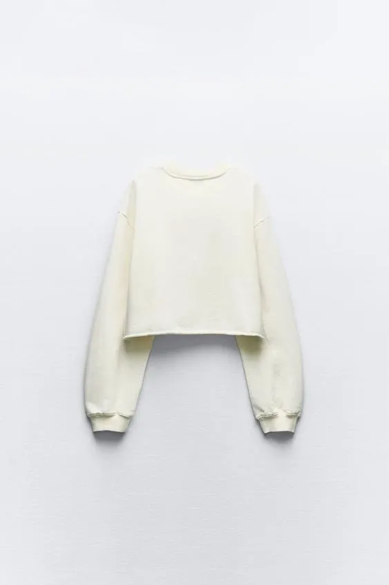 ZARA  |Long Sleeves Cotton Hoodies & Sweatshirts